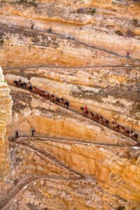 Bright Angel Trail switchbacks. Grand Canyon hiking