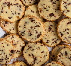 salted shortbread cookies with chocolate chips