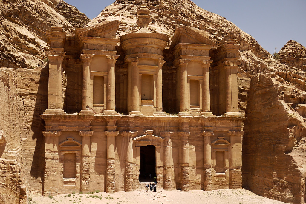 Petra Jordan Monastery carved in sandstone